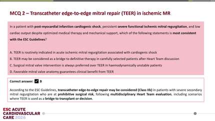 Bridging post myocardial infarction cardiogenic shock to transplantation through mechanical support and mitral valve repair