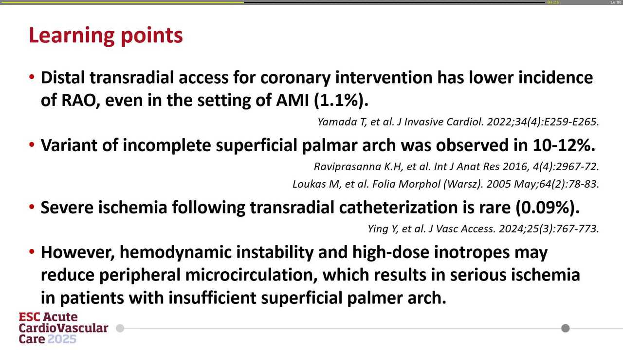 Thumb necrosis after distal transradial coronary intervention in patient with incomplete superficial palmar arch presenting with out-of-hospital cardiac arrest