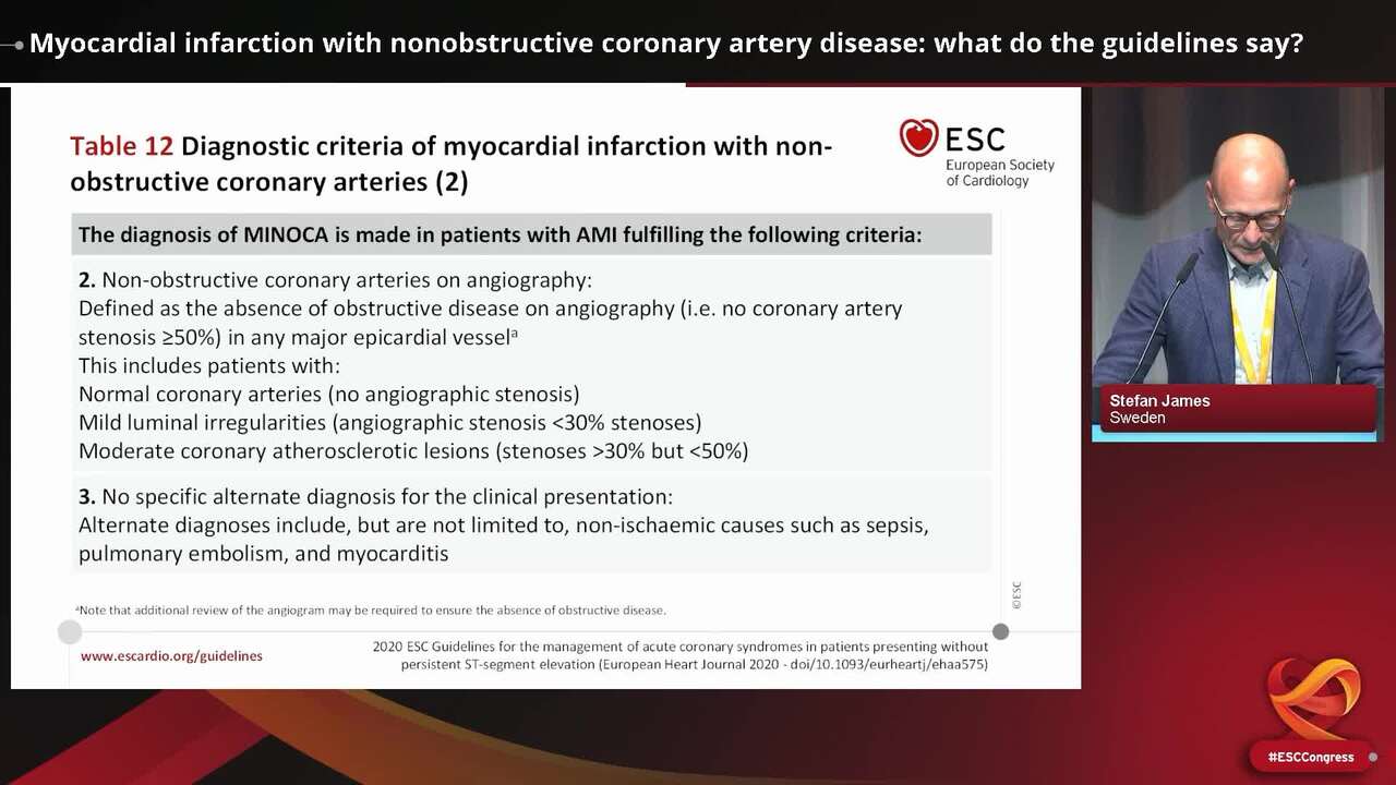 Myocardial infarction with nonobstructive coronary artery disease: what do the guidelines say?