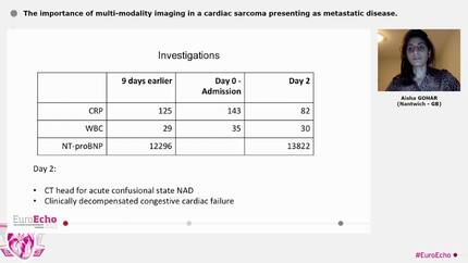 The importance of multi-modality imaging in a cardiac sarcoma presenting as metastatic disease.