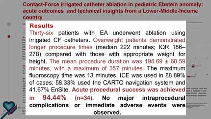 Irrigated catheter ablation in pediatric ebstein anomaly: acute success and technical perspective from a lower middle income country