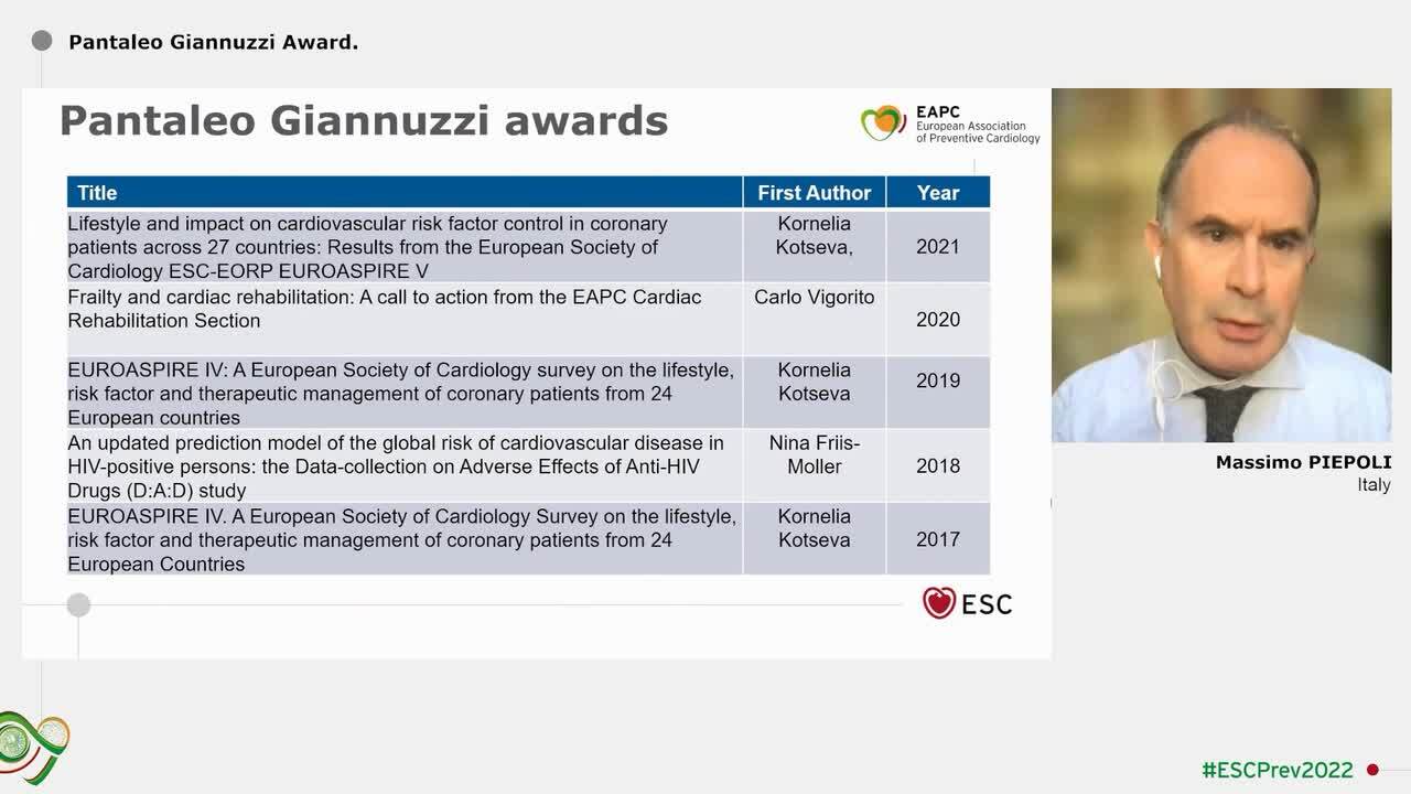 Pantaleo Giannuzzi Award.