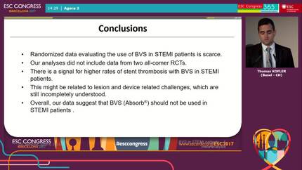 Bioresorbable vascular scaffolds versus metallic stents in patients with STsegment