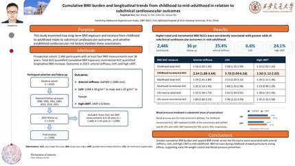 Cumulative burden of body mass index from childhood to mid-adulthood in relation to subclinical cardiovascular outcomes: the mediating role of cardiovascular risk factors