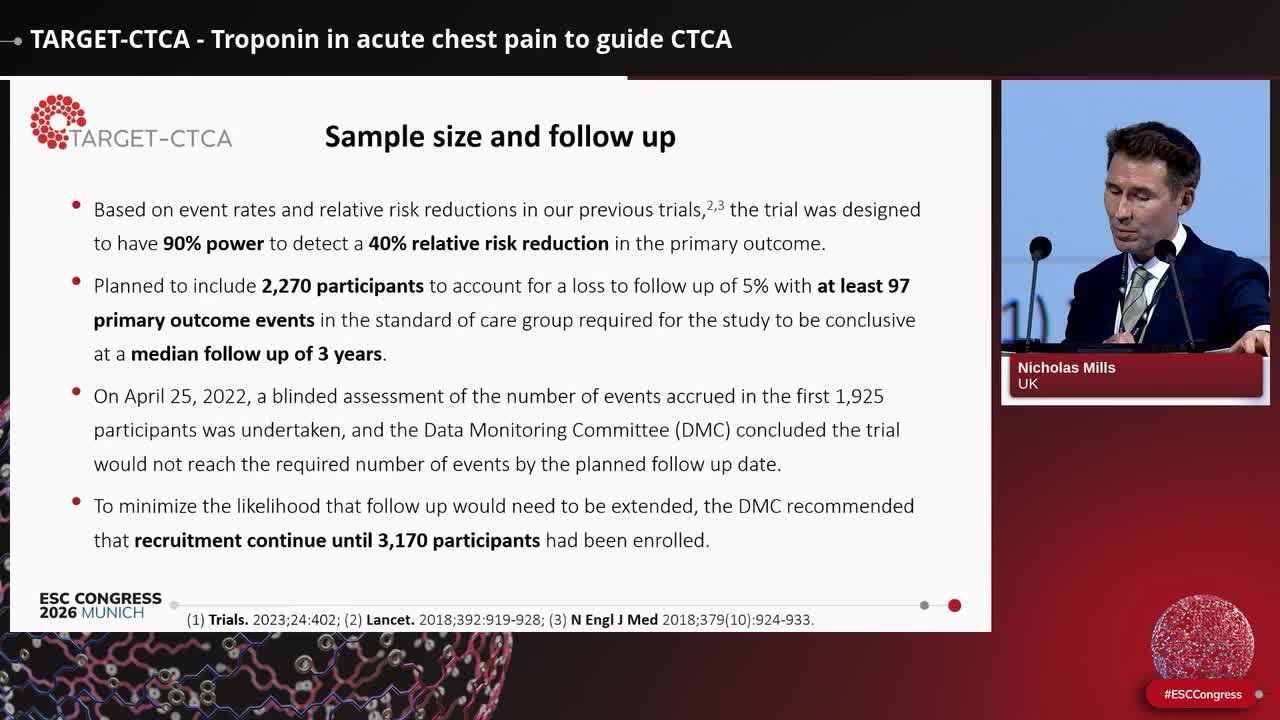 TARGET-CTCA - Troponin in acute chest pain to guide CTCA