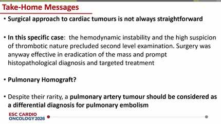Cardiac intimal sarcoma: unusual presentation simulating pulmonary embolism