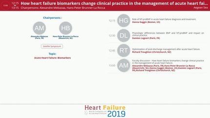 Faculty discussion - How heart failure biomarkers change clinical practice in the management of acute heart failure.