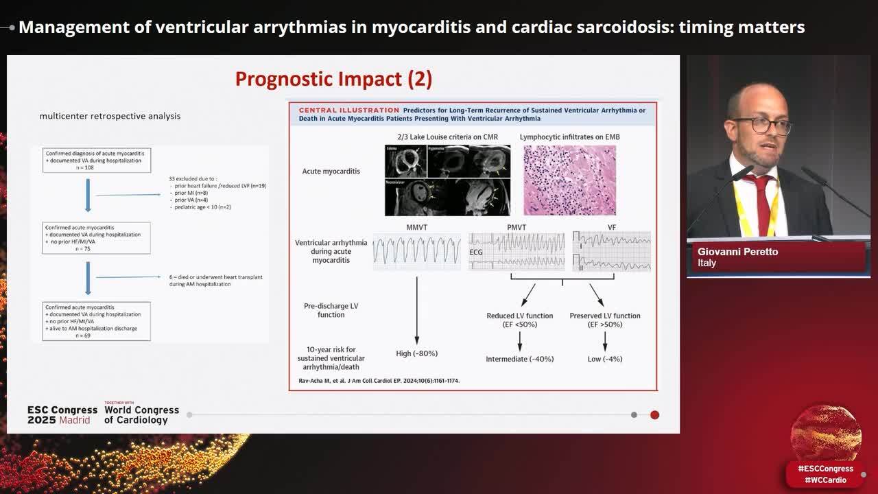 Management of ventricular arrythmias in myocarditis and cardiac sarcoidosis: timing matters