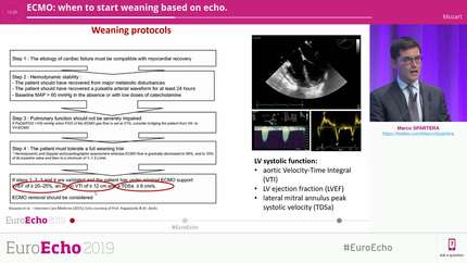 ECMO: when to start weaning based on echo.