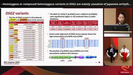 Homozygous or compound heterozygous variants in DSG2 are mainly causative of Japanese arrhythmogenic right ventricular cardiomyopathy.