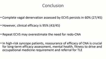 New insights from repeated extra-cardiac vagal nerve stimulation after recent successful cardioneuroablation in high risk patients with vagally-mediated bradyarrhythmias.