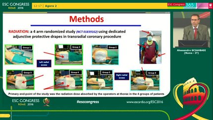 Radiation dose absorbed by operators during transradial percutaneous coronary procedures comparing different protective drapes: the RADIATION study