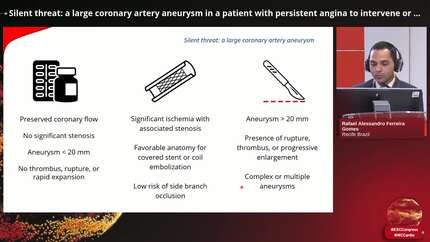 Silent threat: a large coronary artery aneurysm in a patient with persistent angina to intervene or not