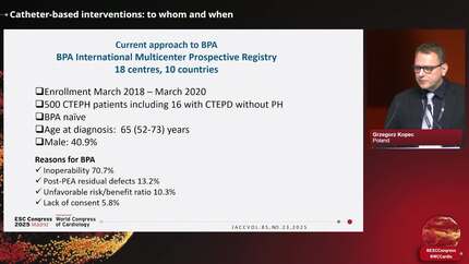 Catheter-based interventions: to whom and when
