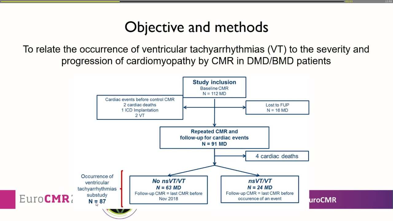 Occurrence of ventricular tachyarrhythmias and progression of cardiomyopathy in patients with muscular dystrophy - a CMR-based follow-up study