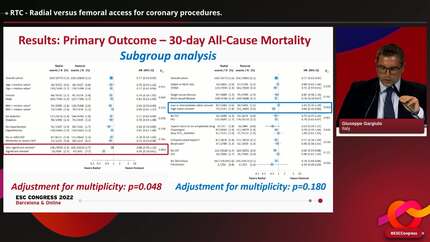 RTC - Radial versus femoral access for coronary procedures.