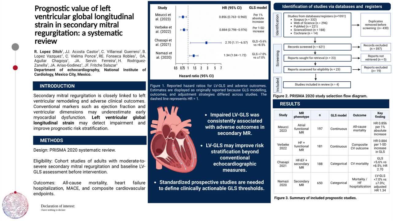Prognostic value of left ventricular global longitudinal strain in secondary mitral regurgitation: a systematic review