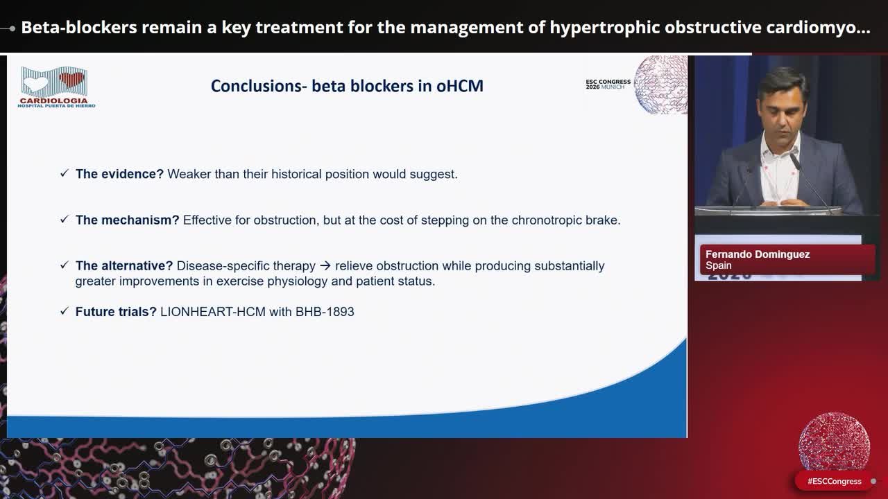Great Debate: beta-blockers remain a key treatment for the management of hypertrophic obstructive cardiomyopathy 