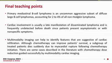 Myocardial infiltration by a primary mediastinal large B-cell lymphoma: A case report