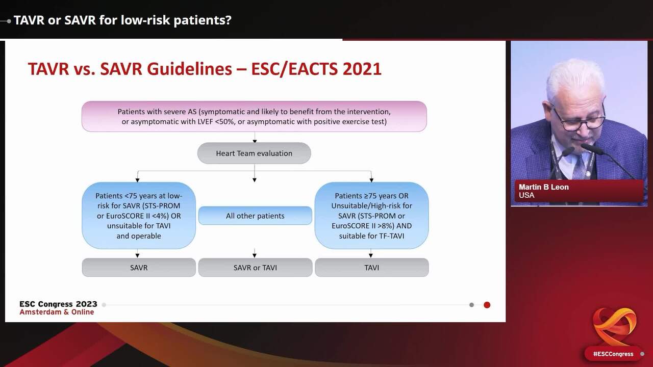 TAVR or SAVR for low-risk patients?