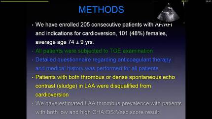 Should we extend indications for transesophagal echocardiography before atrial fibrillation cardioversion for patients with low risk in CHA2DS2Vasc score?