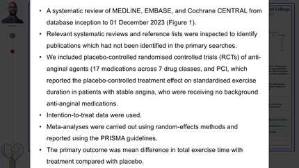 Placebo-controlled efficacy of 17 anti-anginal drugs and percutaneous coronary intervention for first-line treatment of stable angina: systematic review & meta-analysis of 5153 patients from 53 trials