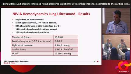 Lung ultrasound predicts left-sided filling pressures in patients with cardiogenic shock admitted to the cardiac intensive care unit