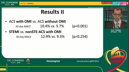 Incidence, treatement strategies and outcome of acute coronary syndromes with and without ongoing myocardial ischemia 