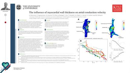 Inverse correlation between myocardial wall thickness and conduction velocity in the porcine atrium