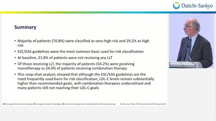 Real-world experiences of dyslipidaemia in patients with high or very high cardiovascular risk.