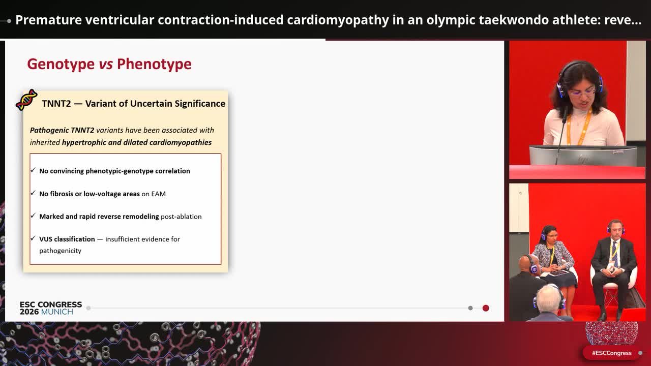 Premature ventricular contraction-induced cardiomyopathy in an olympic taekwondo athlete: reversible ventricular dysfunction and challenges in genetic interpretation