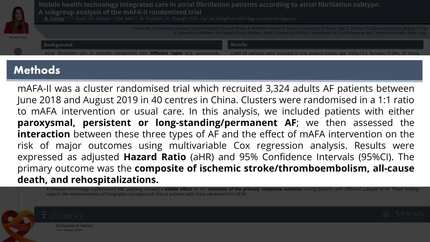 Mobile health technology integrated care in atrial fibrillation patients according to atrial fibrillation subtype: a subgroup analysis of the mAFA-II randomised trial