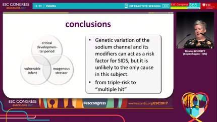 Multiple genetic variations in sodium channel subunits in a case of sudden infant death syndrome.