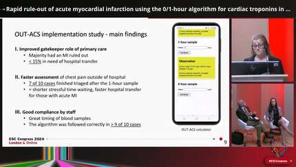 Rapid rule-out of acute myocardial infarction using the 0/1-hour algorithm for cardiac troponins in emergency primary care: the OUT-ACS implementation study.