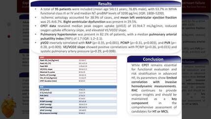 Exploring the relationship between cardiopulmonary exercise testing and hemodynamic metrics in advanced heart failure