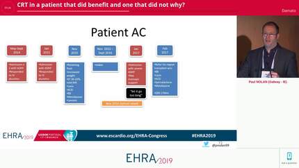 CRT in a patient that did benefit and one that did not why?