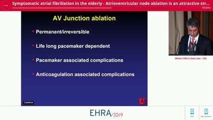 Symptomatic atrial fibrillation in the elderly - Atrioventricular node ablation is an attractive strategy - CONTRA