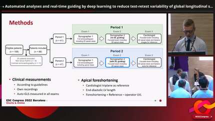 Automated analyses and real-time guiding by deep learning to reduce test-retest variability of global longitudinal strain