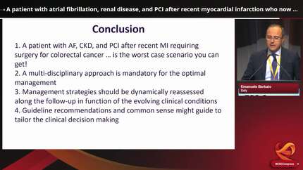 Guidelines in Practice: a patient with atrial fibrillation, renal disease, and PCI after recent myocardial infarction who now requires surgery for colorectal cancer