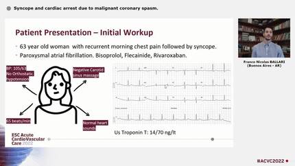 Syncope and cardiac arrest due to malignant coronary spasm.