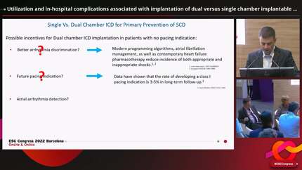Utilization and in-hospital complications associated with implantation of dual versus single chamber implantable cardioverter defibrillator for primary prevention of sudden cardiac death