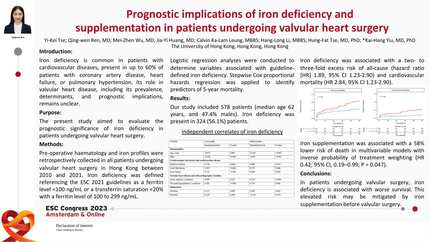 Prognostic implications of iron deficiency and supplementation in patients undergoing valvular heart surgery 