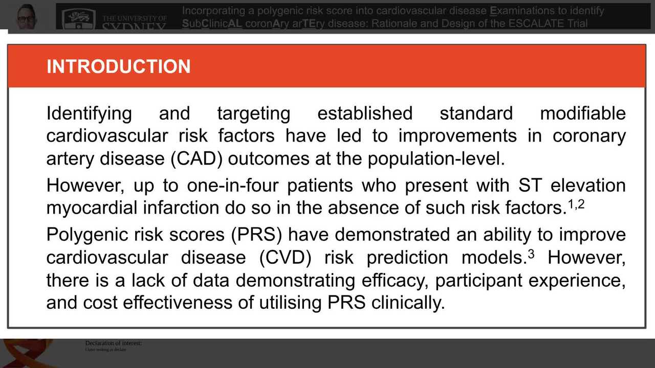 Incorporating a polygenic risk score into cardiovascular disease examinations to identify subclinical coronary artery disease: rationale and design of the ESCALATE trial
