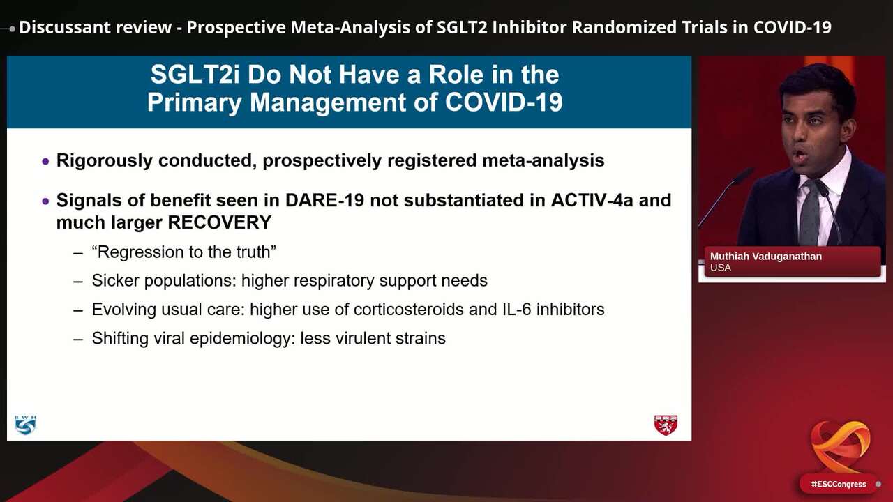 Discussant review - Prospective Meta-Analysis of SGLT2 Inhibitor Randomized Trials in COVID-19 
