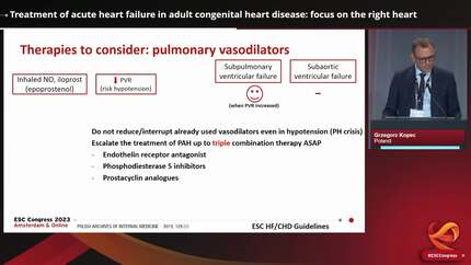 Treatment of acute heart failure in adult congenital heart disease: focus on the right heart