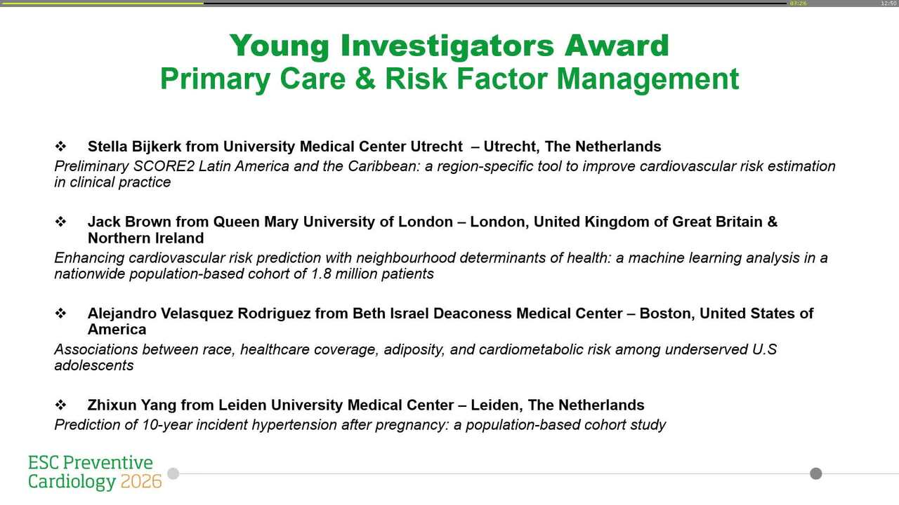 The ESC Preventive Cardiology 2026 Awards