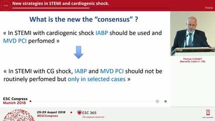 New strategies in STEMI and cardiogenic shock.