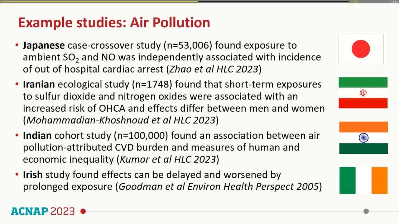 Summary of contemporary research in climate and environment as it relates to cardiovascular health