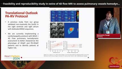 Feasibility and reproducibility study in swine of 4D flow MRI to assess pulmonary vessels hemodynamic  