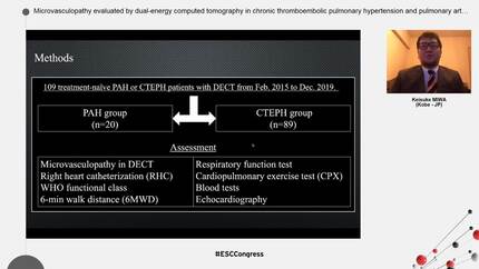 Microvasculopathy evaluated by dual-energy computed tomography in chronic thromboembolic pulmonary hypertension and pulmonary arterial hypertension.